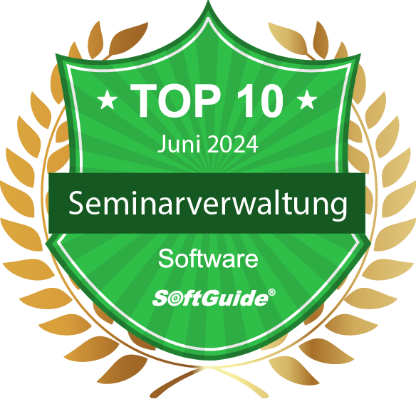 Siegel von SoftGuide für die Top 10 der Kursverwaltungssoftware im Juni 2024